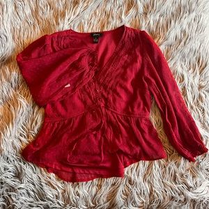 Red Lace Blouse